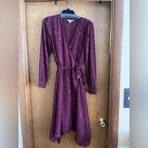 Bar III Plum Long Sleeve Wrap Dress